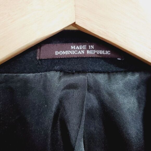 Michael Kors Mens 42L Overcoat Black Wool Blend Single Breasted Lined Old Money - Picture 2 of 14